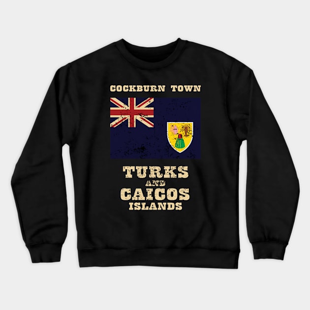 Flag of Turks and Caicos Islands Crewneck Sweatshirt by KewaleeTee